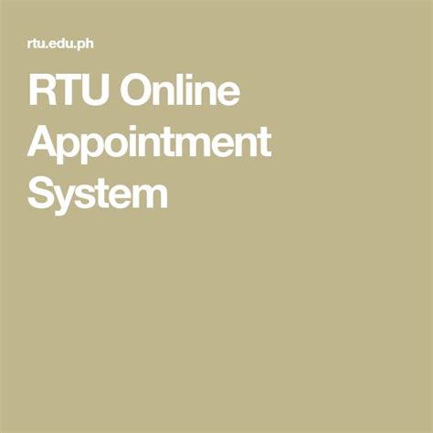 rtu appointment online